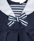 Baby Girls Sailor Dress with Matching Hat and Diaper Cover, 2 Piece Set
