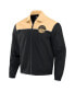 Фото #3 товара Darius Rucker Collection by Men's Black/Tan Cleveland Guardians Canvas Bomber Full-Zip Jacket