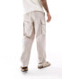 Фото #4 товара ASOS DESIGN textured balloon cargos in stone