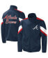 ფოტო #1 პროდუქტის Men's Navy Atlanta Braves Earned Run Full-Zip Jacket