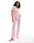 The Frolic hibiscus crochet wide leg beach trouser co-ord in bubblegum pink