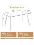 Modern Glass Rectangular Dining Table with Metal Legs