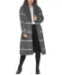 DKNY Women's Knit-Collar Belted Wrap Coat Charcoal Grey L