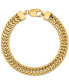 ფოტო #1 პროდუქტის Men's Franco Link Chain Bracelet in 14k Gold-Plated Sterling Silver