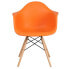 Alonza Series Orange Plastic Chair With Wood Base