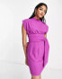 Фото #2 товара Closet London belted tie waist mini dress in purple