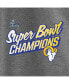 Фото #5 товара Women's Heather Gray Los Angeles Rams Super Bowl LVI Champions Paint Script Scoop Neck T-shirt