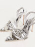 Azalea Wang Tilly embellished strappy heeled sandals in silver