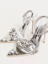 Фото #3 товара Azalea Wang Tilly embellished strappy heeled sandals in silver