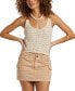 ფოტო #1 პროდუქტის Juniors' Hot Shot Cotton Crochet Sleeveless Tank Top