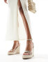 Фото #6 товара Glamorous Wide Fit espadrille wedge heeled sandals in gold