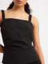 NA-KD ruched tailored cami top in black