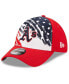 ფოტო #1 პროდუქტის Men's Red Oakland Athletics 2022 4th of July 39THIRTY Flex Hat