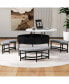 Modern Round Lift-Top Coffee Table With Storage & 3 Ottoman