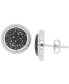 ფოტო #1 პროდუქტის Black Spinel Circle Cluster Stud Earrings (7/8 ct. t.w.) in Sterling Silver