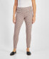 Petite Plaid Ponté-Knit Skinny Pull-On Pants, Created for Macy's Plaid Natural, PS - фото #2