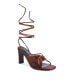 ფოტო #2 პროდუქტის Women's Chasm Satin Ruched Strap Tie Up Sandals
