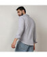 Men's Moon Grey Self-Design Striped Shirt