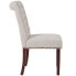 Фото #1 товара Hercules Series Beige Fabric Parsons Chair With Rolled Back, Accent Nail Trim And Walnut Finish