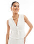 Фото #1 товара Kaiia boucle textured waistcoat co-ord in white