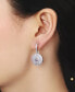 Silver-Tone Lavender Disk Earrings