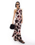 Фото #1 товара ASOS DESIGN linen racer maxi sundress in blurred animal print