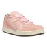 Diadora Mi Basket Row Cut Suede Used Lace Up Womens Pink Sneakers Casual Shoes