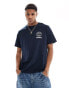 Timberland camo tree back print logo oversized t-shirt in blue