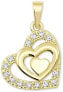 Фото #1 товара Gold heart pendant with crystals 249 001 00556