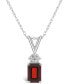 Фото #1 товара Macy's garnet (1-1/4 ct. t.w.) and Diamond Accent Pendant Necklace in 14K Yellow Gold or 14K White Gold