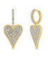 ფოტო #1 პროდუქტის Crystal 18K Gold Plated Heart Drop Earring