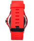 ფოტო #3 პროდუქტის Unisex Foxfire Red Silicone Band Watch 44mm