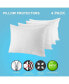 Poly-Cotton Zippered Pillow Protector - 200 Thread Count - Protects Against Dust, Dirt, and Debris - King Size - 4 Pack