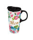 Фото #1 товара Beautiful Mom Metallic Ceramic Travel Cup with Lid - 5 x 4 x 7 Inches