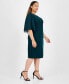 ფოტო #3 პროდუქტის Plus Size Double-Ruffle Sleeve Jersey Dress