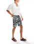 Threadbare shorts with elasticated waist in abstract print in navy