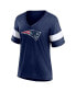 Women's Navy New England Patriots Plus Size Logo V-Neck T-shirt Синий, 4X - фото #3