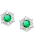 ფოტო #8 პროდუქტის Sapphire (5/8 ct. t.w.) & Diamond (1/10 ct. t.w.) Stud Earrings in 14k White Gold (Also in Emerald & Ruby)