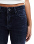 Armani Exchange super skinny lift up mid rise jeans in dark blue