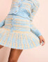 Фото #4 товара ASOS LUXE knitted mini skirt with buttons in blue and gold