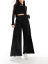 JDY high wasted wide leg trouser in black