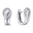 Stylish silver earrings with zircons EA276W