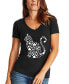 ფოტო #1 პროდუქტის Women's Word Art Cat Paws V-Neck T-Shirt