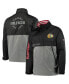 Фото #1 товара Men's Black, Gray Chicago Blackhawks Anorak Quarter-Zip Hoodie Jacket