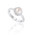Gentle silver ring with real white pearl JL0677