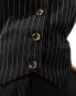 Extro & Vert Plus fitted pinstripe waistcoat in black Черный, DE 46 - фото #2