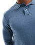 Фото #2 товара River Island long sleeve essential polo in blue