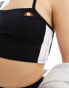 ellesse Playsol one shoulder crop top in black