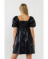 ფოტო #6 პროდუქტის Women's Faux Leather Mini Dress