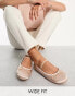 Public Desire Wide Fit Alexa ballet pumps in baby pink satin